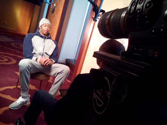 A potion of ESPN's 30 for 30 by our local freelance HD video crew in Denver Colorado, with Nick as the cameraman/director of photography, as well John as our sound man. The person in this picture is NBA basketball player Anthony Davis. 