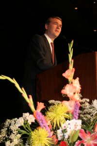 Senator Michael Bennet, D, Colorado speaking at the DHCC in Denver CO, photographer Nick Teti