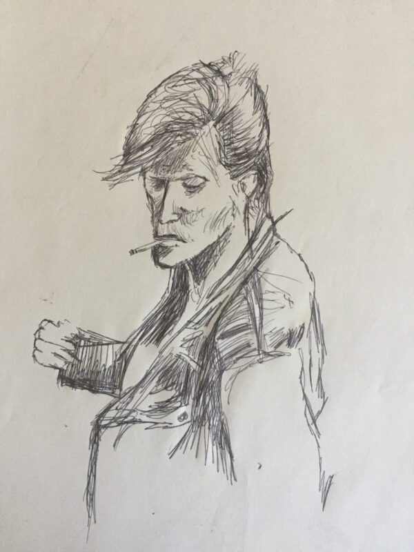 Musician David Bowie - drawn by artist Nick Teti III - misterphoton.com